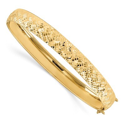 Leslie&#39;s Diamond Cut Bangle Bracelet 14k Polished Gold HB-LF1155, MPN: LF1155, 191101744907