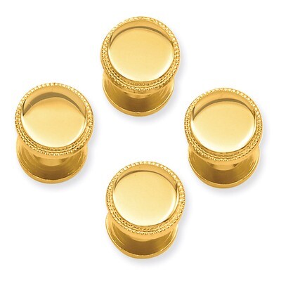 Kelly Waters Four Piece Polished Beaded Tuxedo Studs Gold-plated KW585, MPN: KW585, 196904090381