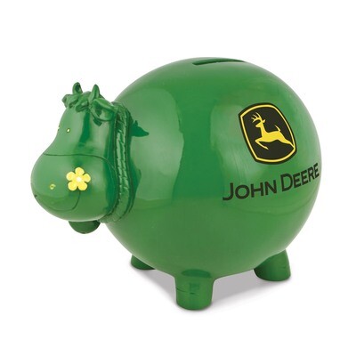 Polyresin John Deere Logo Cow Bank GM8495, MPN: GM8495, 610939069155