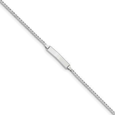 7 Inch Flat Curb Link ID Bracelet 14k white Gold LID70W-7, MPN: LID70W-7, 883957761688