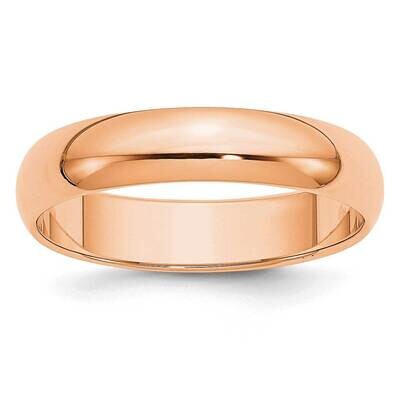 5mm Half-Round Wedding Band 14k Rose Gold RHR050-10, MPN: RHR050, 883957917283