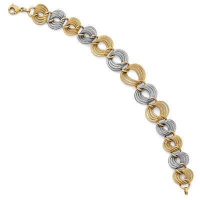 Leslie&#39;s Fancy Bracelets 7.25 Inch 14k Two-tone Gold HB-LF802-7.25, MPN: LF802-7.25, 191101745676