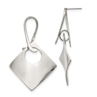 Post Dangle Earrings Stainless Steel Polished SRE1238 by Chisel, MPN: SRE1238, 191101499265