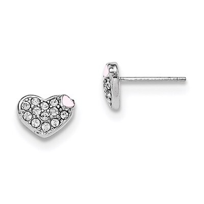 Enamel with Swarovski Heart Earrings Sterling Silver Rhodium-plated QGK132, MPN: QGK132, 1911011111…