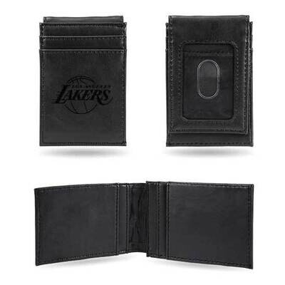 NBA LA Lakers Black Faux Leather Front Pocket Wallet GC7464, MPN: GC7464, 767345895325