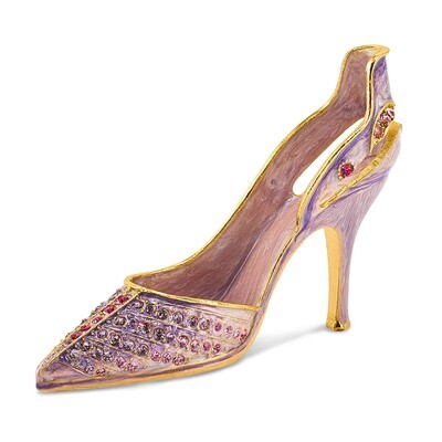 Lavender High Heel Card Holder Crystal Enameled on Pewter by Jere, MPN: BJ4021, 196904083611