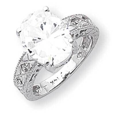 12x10mm Oval Cubic ZirconiDiamond Ring 14k White Gold Y2271CZ_AA, MPN: Y2271CZ_AA, 883957619156