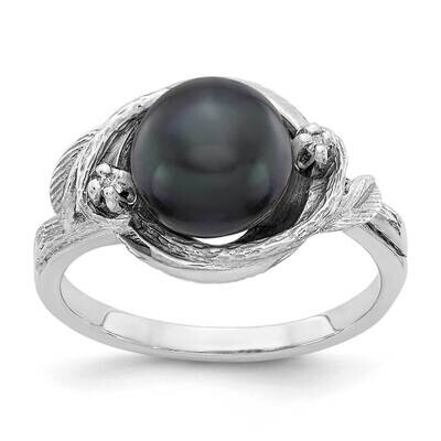 7.5mm Black Fw Cultured Pearl Aa Diamond Ring 14k White Gold Y4383BP/AA, MPN: Y4383BP_AA, 883957091…