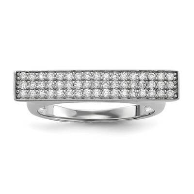 CZ Diamond Ring Sterling Silver Rhodium-plated QR6612, MPN: QR6612, 883957834092