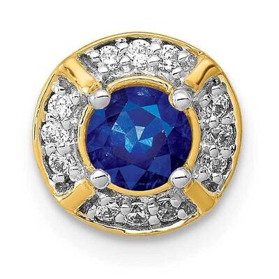 1/10ct. Diamond &amp; .33 Sapphire Fancy Chain Slide 14k Gold PM3922-SA-010-YA, MPN: PM3922-SA-010-YA, …