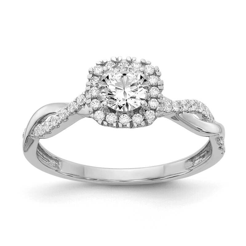 Si1/Si2, G H I, Halo Twist Design Complete Eng Ring 14k White Gold Lab Grown Diamond RM5911E-038-CW…