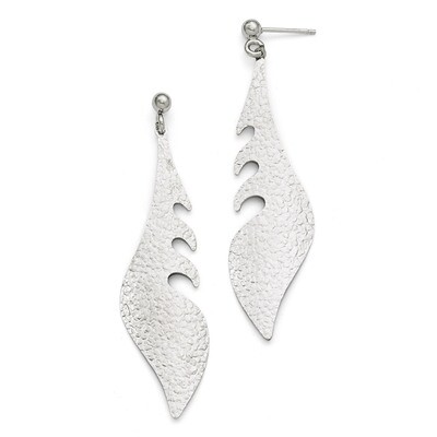 Leslie&#39;s Polished and Textured Post Dangle Earrings - Sterling Silver HB-QLE387, MPN: QLE387, 88677…