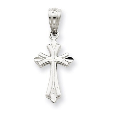 Budded Cross Charm 14k White Gold REL126, MPN: REL126, 886774558035