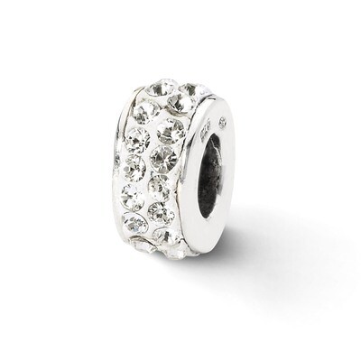 White Double Row Swarovski Crystal Bead Sterling Silver QRS2003, MPN: QRS2003, 883957514802