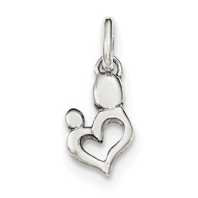 Heart Charm Sterling Silver Polished QP4425, MPN: QP4425, 191101360510