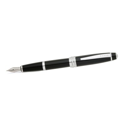Bailey Black Lacquer Fountain Pen with Medium Stainless Steel Nib GM14298, MPN: GM14298, 73228111353