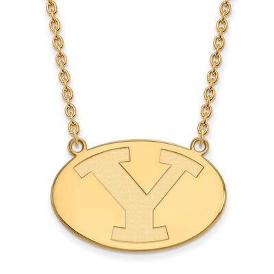 Brigham Young University Large Pendant with Chain Necklace Gold-plated Silver GP010BYU-18, MPN: GP0…