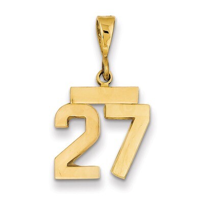 Number 27 Charm 14k Gold Small Polished SP27, MPN: SP27, 883957140902