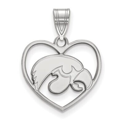 University of Iowa Pendant in Heart Sterling Silver SS017UIA, MPN: SS017UIA, 886774723594