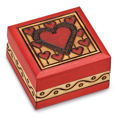 Wooden Red Heart Box GM8541, MPN: GM8541, 610939077266