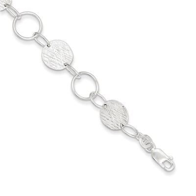 7.5 Inch Circle Bracelet Sterling Silver Fancy QG2341-7.5, MPN: QG2341-7.5, 883957949154