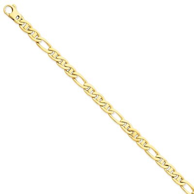 6.5mm Solid Hand-Polished 3 &amp; 1 Flat Anchor Chain 24 Inch 14k Gold FL438-24, MPN: FL438-24, 1911016…