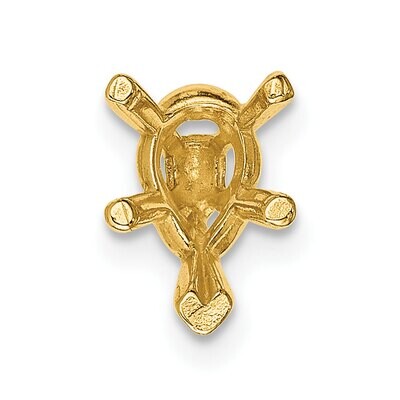 Pear 5-Prong V-End with Peg Head 9.5 x 6mm Setting 14k Gold YG242-8, MPN: YG242-8,
