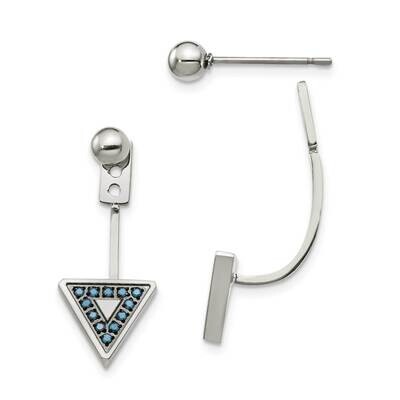 Reconstructed Turquoise Front &amp; Back Earrings Stainless Steel Polished SRE1326, MPN: SRE1326, 19110…