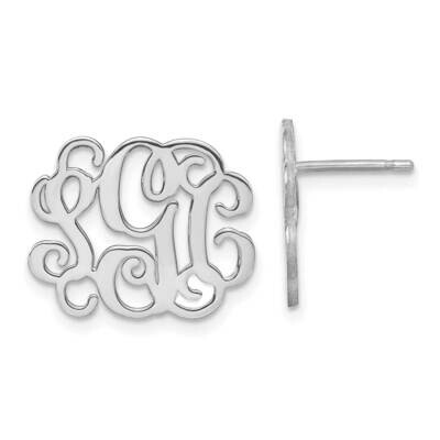Monogram Post Earrings 14k White Gold Polished XNE25W, MPN: XNE25W, 886774556833