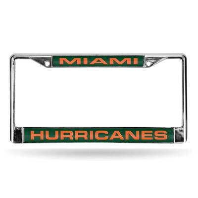 Collegiate U of Miami Green Laser Chrome Car License Plate Frame GC6993, MPN: GC6993, 94746521615