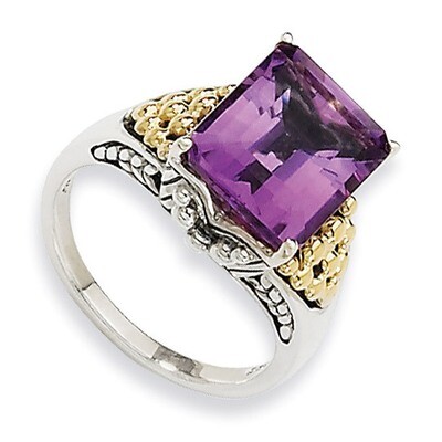 Am Ring Sterling Silver &amp; 14k Gold QTC230-6
