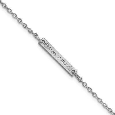 Brushed 1 Station Diamond Bracelet 7 Inch 10k White Gold 10XNA1181/1W, MPN: 10XNA1181/1W,