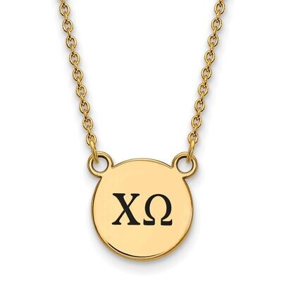 Chi Omega Extra Small Enameled Pendant with 18 Inch Chain Gold-plated Silver GP016CHO-18, MPN: GP01…