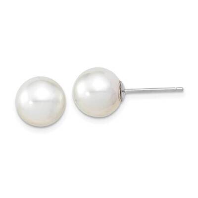 9-10mm Round White Saltwater South Sea Pearl Earrings 14k White Gold XF332WE, MPN: XF332WE, 1911018…