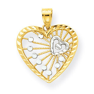 Heart Charm 10K Gold &amp; Rhodium 10C941, MPN: 10C941, 886774022246