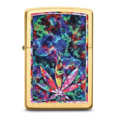 Zippo Brushed Brass Colorful Leaf Design Lighter GM25792, MPN: GM25792, 191693198393