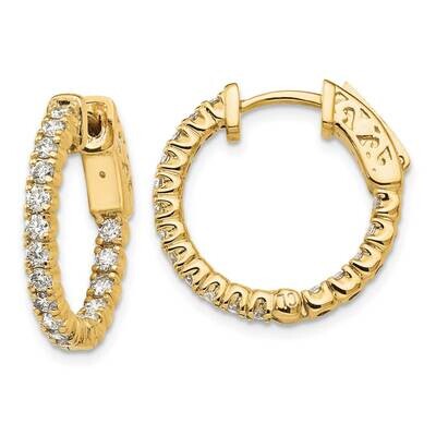 Vs/Si, D E F, Diamond Hoop with Safety Clasp 14k Yellow Gold True Origin Lab Grown XE1987LD, MPN: X…
