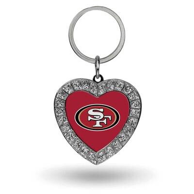 NFL San Francisco 49ers Rhinestone Heart Key Ring GC7957, MPN: GC7957, 94746940119