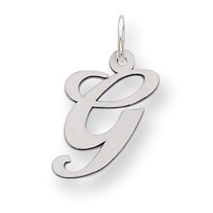Script Initial G Charm Sterling Silver Fancy QC5088G, MPN: QC5088G, 883957030333