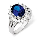 Cheryl M Dark Blue Spinel Ring Sterling Silver Cubic Zirconia QCM802, MPN: QCM802, 191101186912