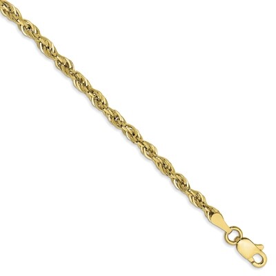 8 Inch 2.8mm Semi-Solid Rope Chain 10k Yellow Gold 10BC134-8, MPN: 10BC134-8, 191101905421