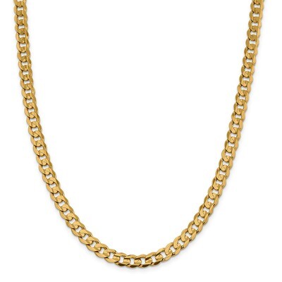 24 Inch 7.5mm Open Concave Curb Chain 14k Gold LCR200-24, MPN: LCR200-24, 883957168227