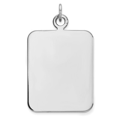 Engravable Rectangle Polished Front Back Disc Charm Sterling Silver QM446/27P, MPN: QM446/27P, 8839…