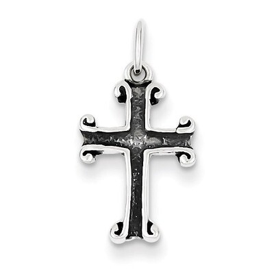 Cross Charm Antiqued Sterling Silver QC6658, MPN: QC6658, 883957578996