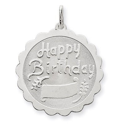 Happy Birthday Disc Charm Sterling Silver QC2478, MPN: QC2478, 883957495729