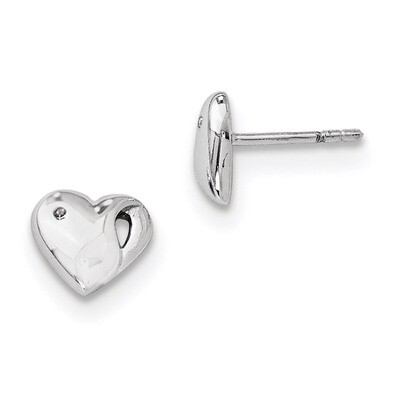 .01Ct. Diamond Heart Earrings Sterling Silver QW243, MPN: QW243, 883957314891