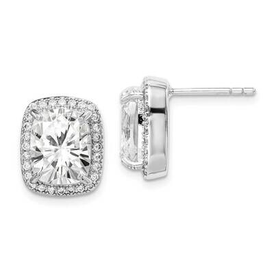 10x8 Cushion CZ Diamond Earrings Sterling Silver Rhodium-plated QE14975, MPN: QE14975, 886774079400
