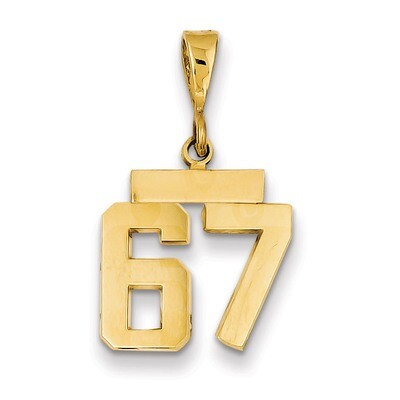 Number 67 Charm 14k Gold Small Polished SP67, MPN: SP67, 883957143712