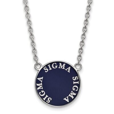 Sigma Sigma Sigma Small Enameled Pendant with 18 Inch Chain Sterling Silver SS013SSS-18, MPN: SS013…
