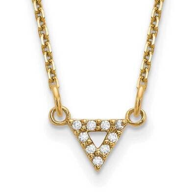 VS Quality Diamond 6mm Triangle Necklace 14k Gold XP5010VS, MPN: XP5010VS, 883957941271